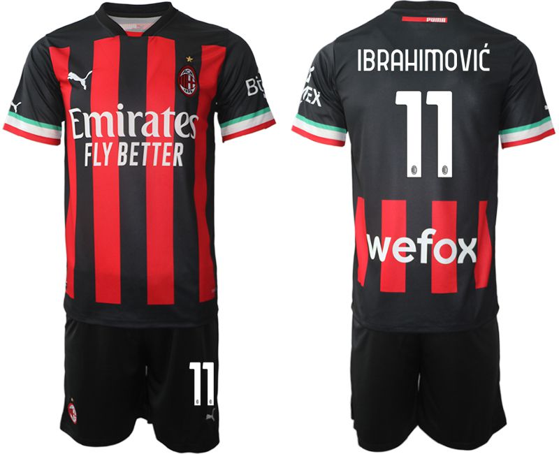 Men 2022-2023 Club Ac Milan home black #11 Soccer Jersey->ac milan jersey->Soccer Club Jersey